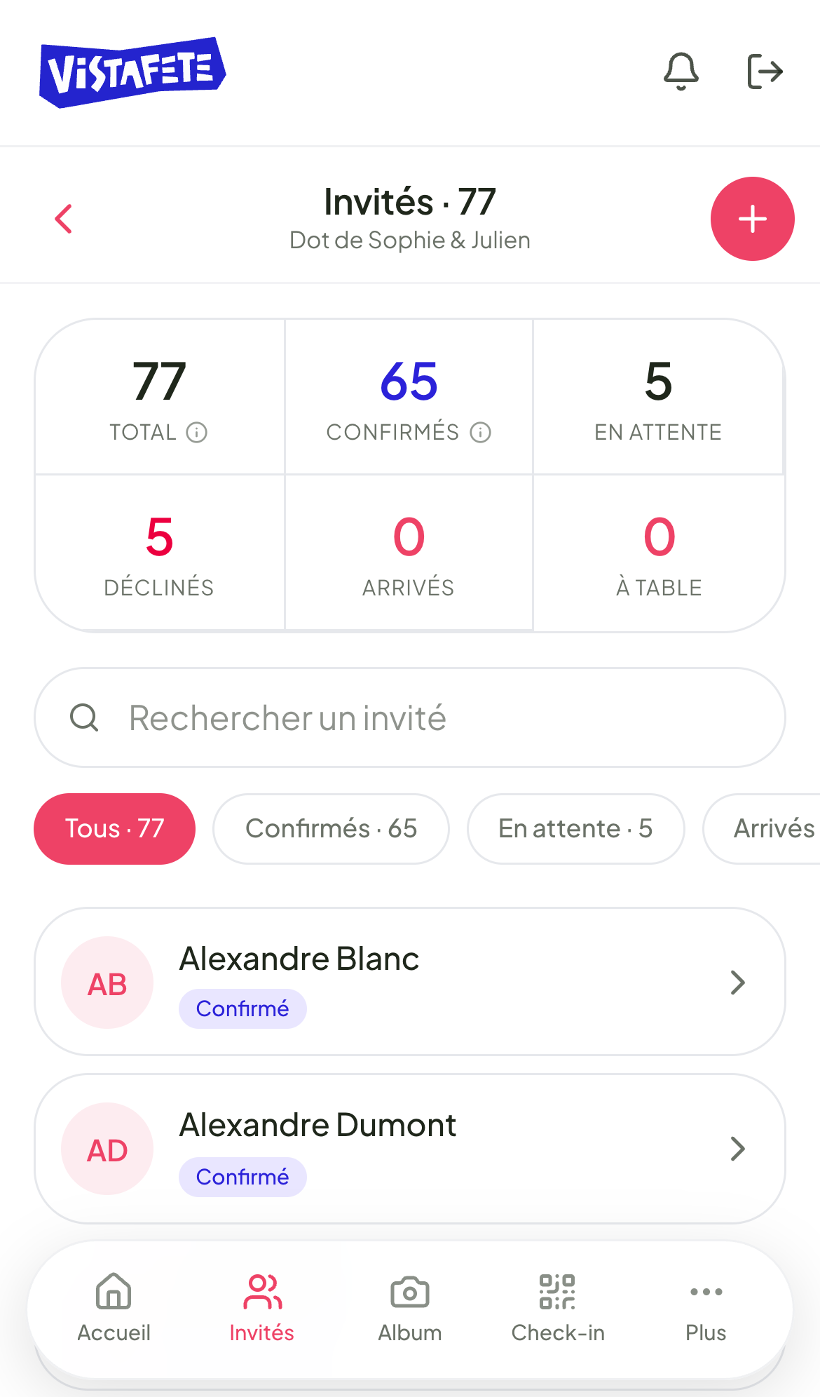 Les deux familles, deux listes